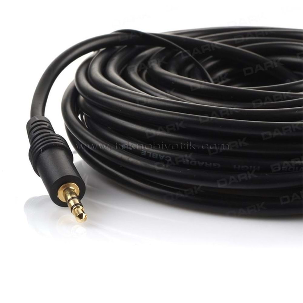 Dark 10 Metre 3.5mm Stereo Ses Uzatma Kablosu (3.5mm Dişi - 3.5mm Erkek) (DK-CB-AUEXTL1000)