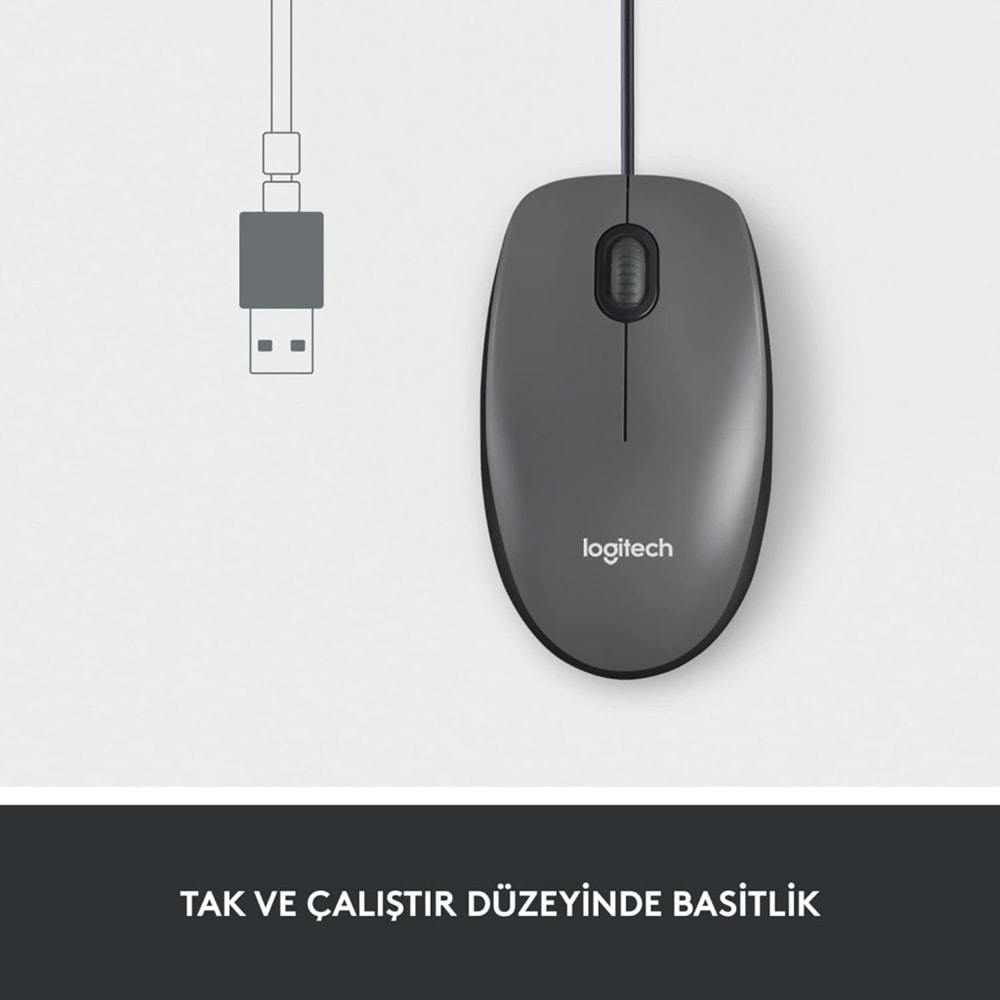 Logitech B100 Siyah Kablolu USB Mouse 910-003357