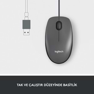 Logitech B100 Siyah Kablolu USB Mouse 910-003357