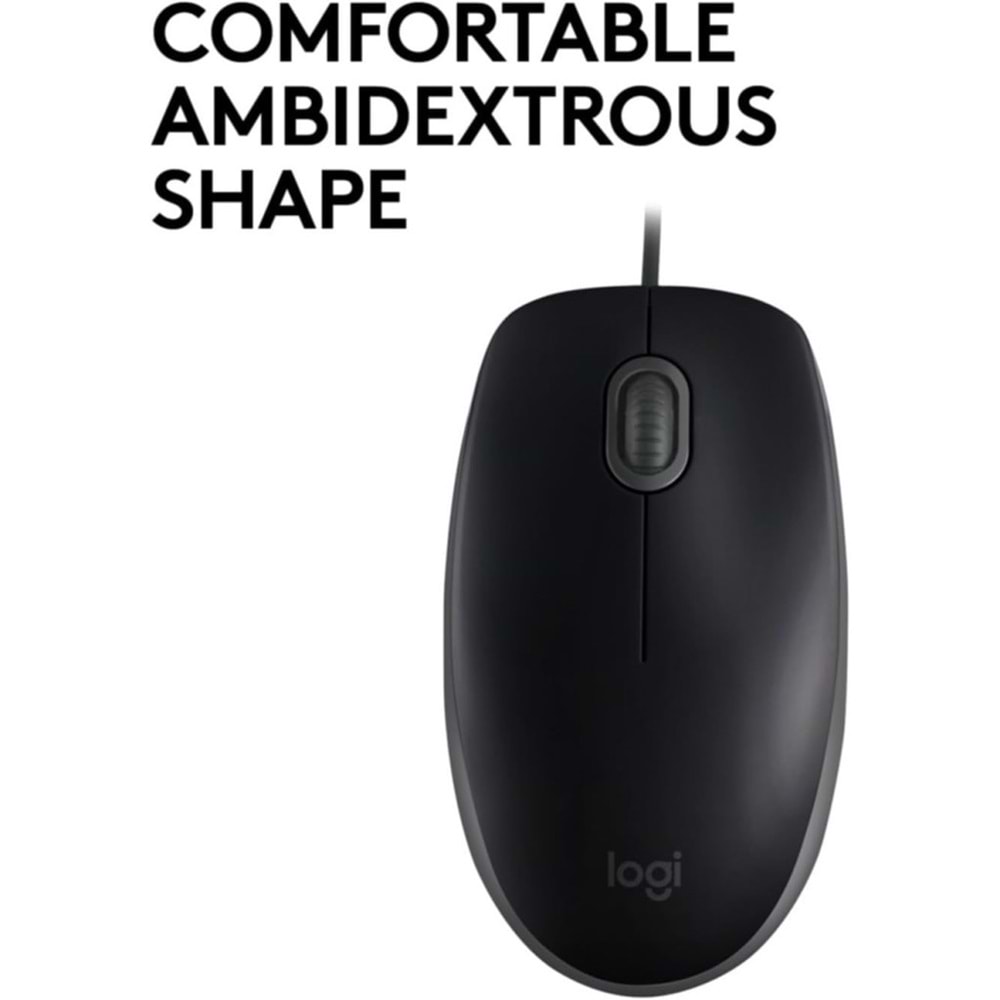 Logitech B110 Siyah Silent (Sessiz) USB Kablolu Optik Mouse 910-005508