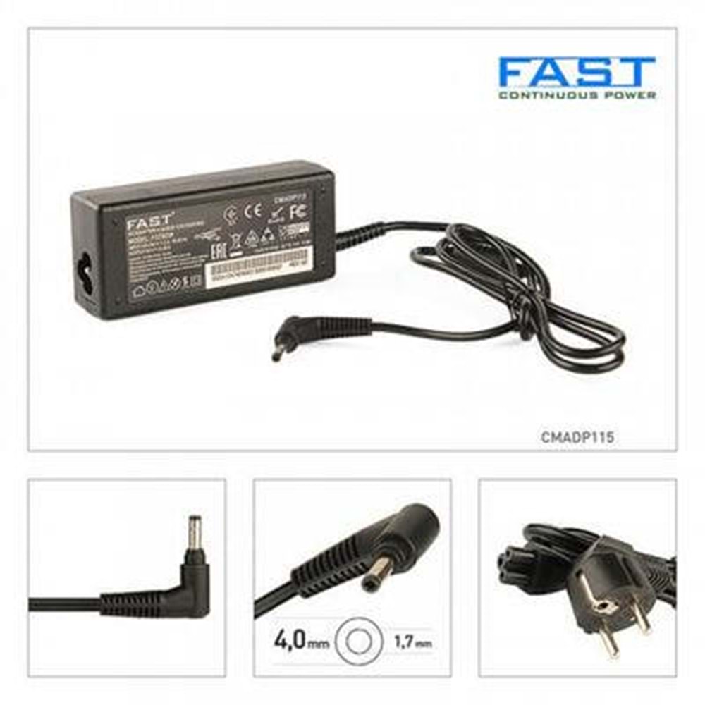Fast C115A 90W 20V 4.5A Şarj Adaptörü, 90W 20V Yeni Nesil Lenovo Şarj Adaptör (4.0x 1.7mm)