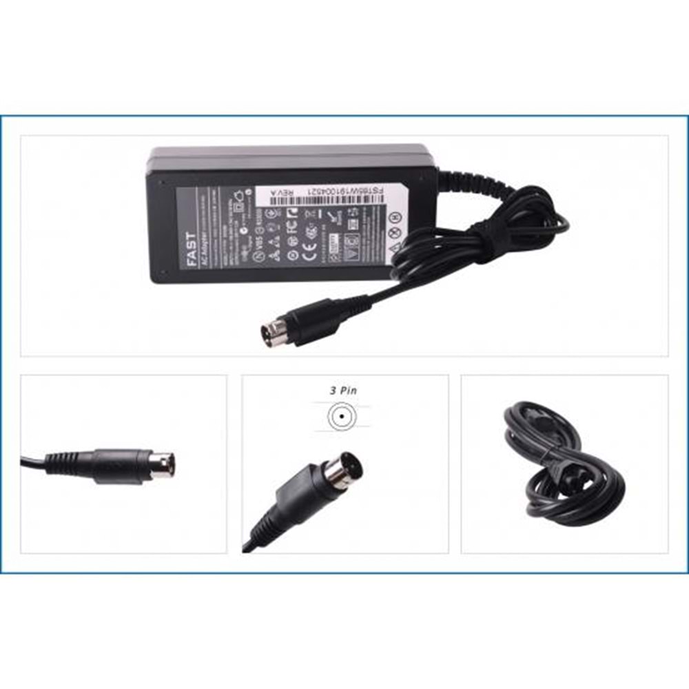 Fast C202 24V 2.5A 60W Yazarkasa Pos Adaptörü (OVAL 3 Pin)