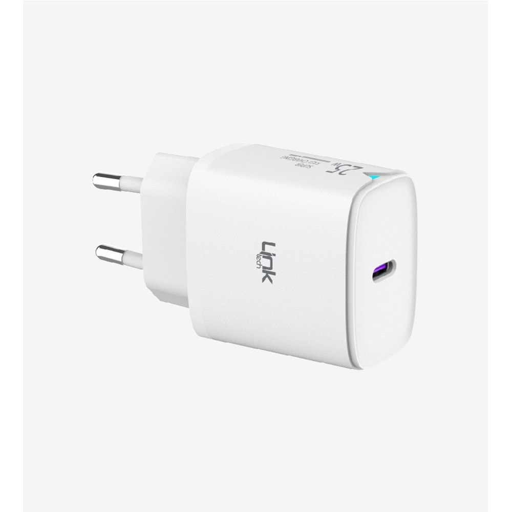 LinkTech C311 Beyaz Safe Tip-C Kablolu PD3.0 25W Hızlı Şarj Cihazı