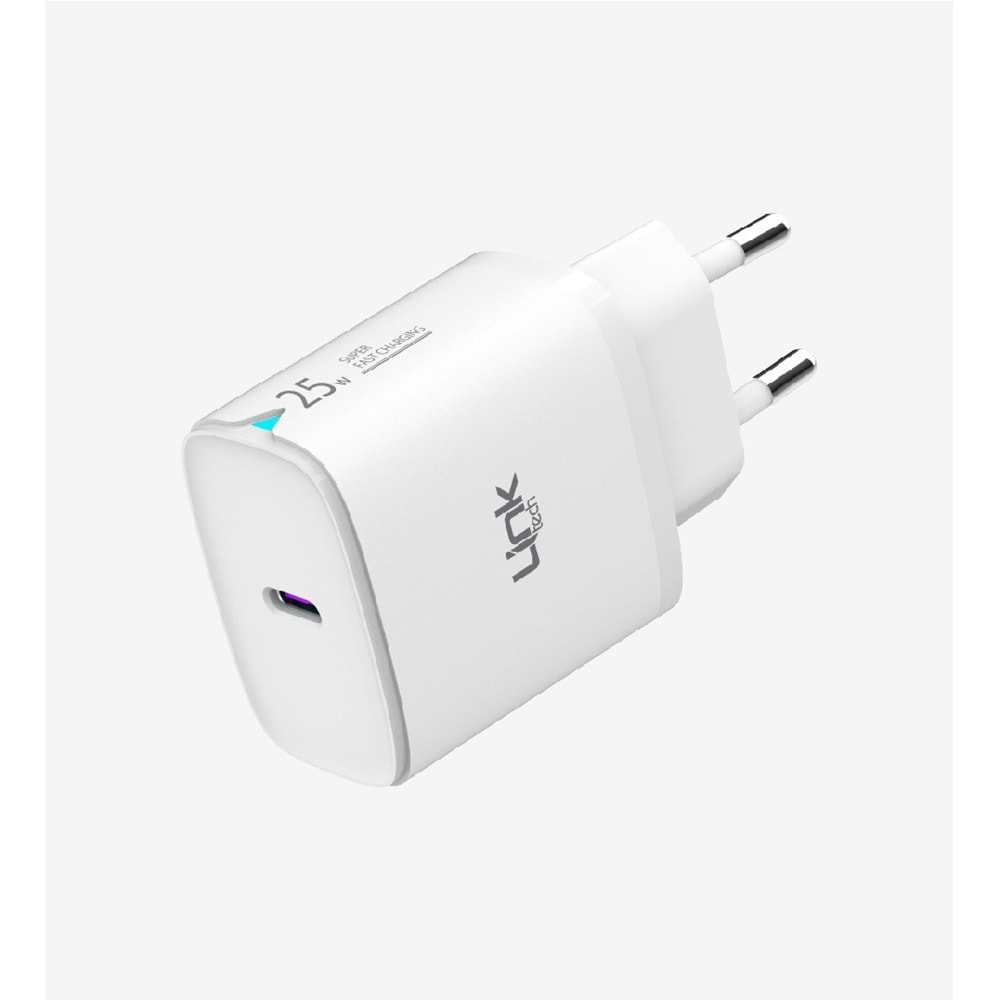 LinkTech C311 Beyaz Safe Tip-C Kablolu PD3.0 25W Hızlı Şarj Cihazı