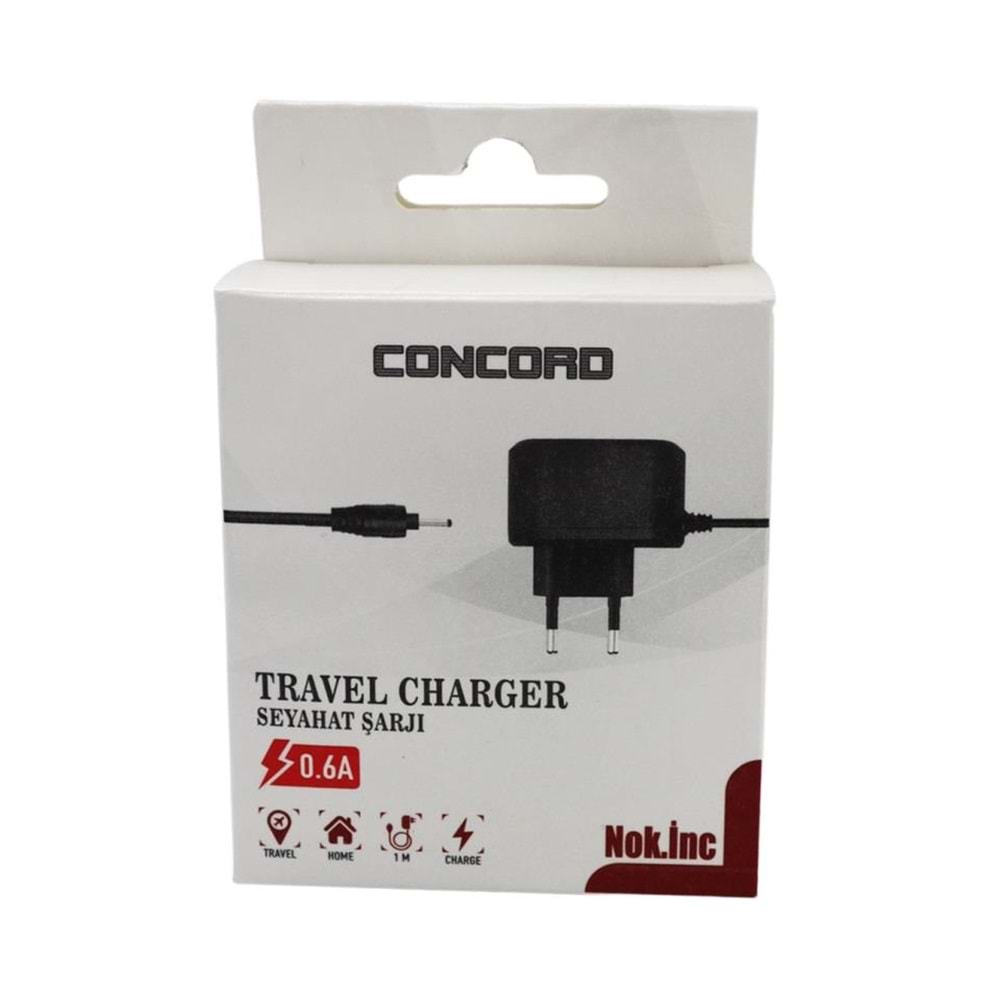Concord C-87 İnce Nokia Şarj Aleti, 5V 0.6A Nokia Şarj Cihazı
