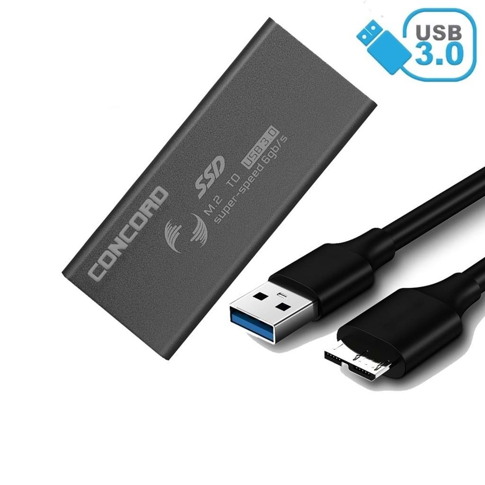 Concord C-898 Siyah USB3.0 M.2 NGFF SATA Disk Kutusu DSEM2