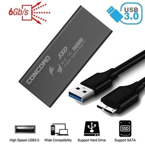 Concord C-898 Siyah USB3.0 M.2 NGFF SATA Disk Kutusu DSEM2