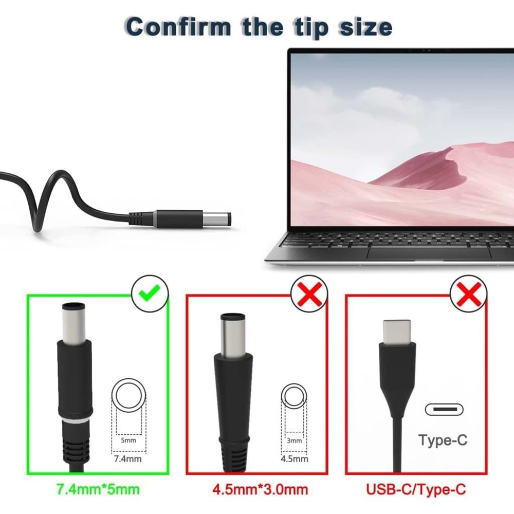 FAST C40 Dell/Hp 19.5V 6.67A (7.4mm*5.0mm) Notebook AIO Şarj Aleti