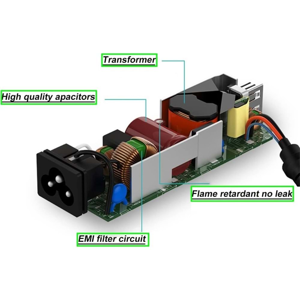 Fast CU65 65W 19.5V 3.33A 4.5*3.0 Hp Mavi Uç Standart Adaptör, 65W Mavi Uç HP Notebook Şarj Adaptörü