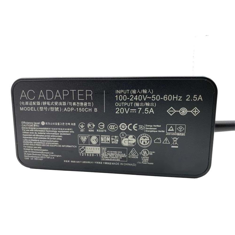 FAST CU22 20V 7.5A 150W Şarj Adaptör, 150W Yeni Nesil Asus Notebook Şarj Aleti (6.0*3.7mm /İğneli )