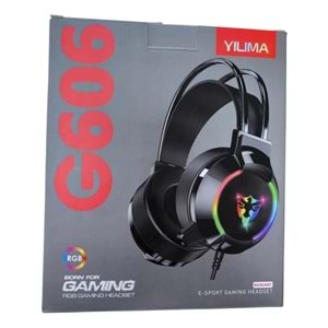YILIMA G606 Siyah USB 7.1 Surround RGB Işık Efektli Gaming Oyuncu Mikrofonlu Kulaklık, 7.1 Kulaklık, 7.1 Oyuncu Kulaklığı