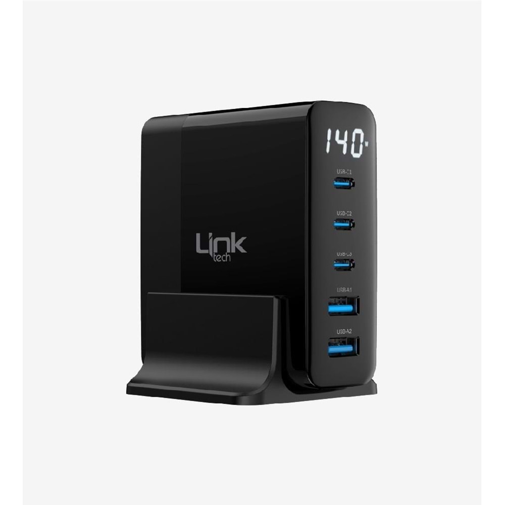 LinkTech G862 Premium 5'li Çıkış 140W Super SI GaN Şarj Adaptörü, PD Şarj Docking