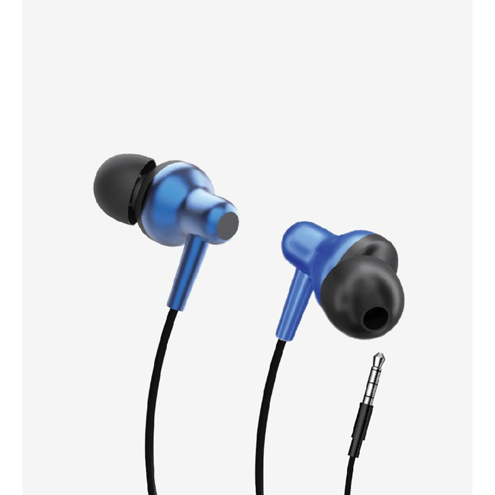 LinkTech H675 Mavi Premium Metal Süper Bas Silikonlu Kulak İçi 3.5mm AUX Kablolu Kulaklık