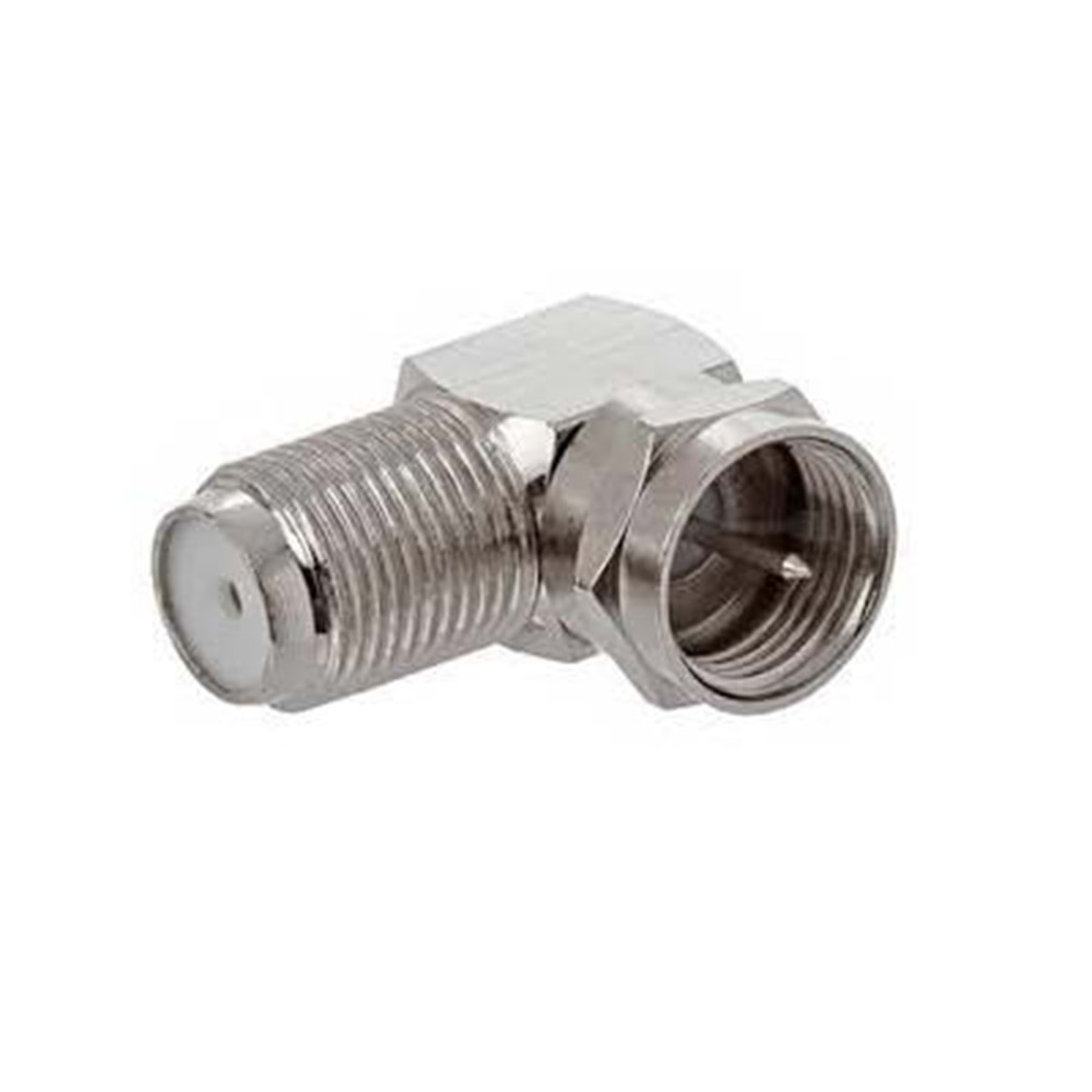 PrimeX 90 Derece Çevirmeli FType / F Konnektör (RG6U kablolarıyla kullanım için) Nikel Kaplama (1 Adet)