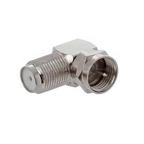 PrimeX 90 Derece Çevirmeli FType / F Konnektör (RG6U kablolarıyla kullanım için) Nikel Kaplama (1 Adet)