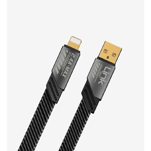 LinkTech K471 Gri Mecha Stil 1.2 Metre 12W USB to Lightning Hızlı Şarj Kablosu