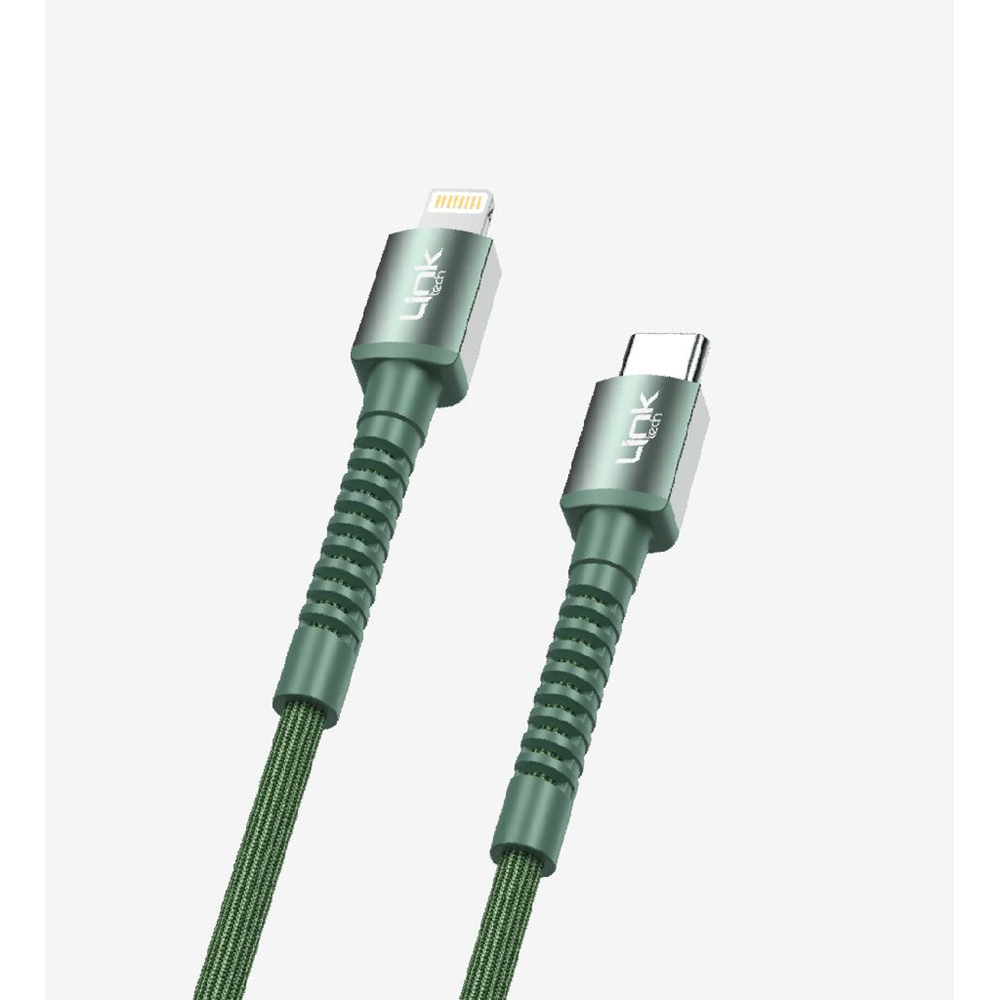 LinkTech K599 Yeşil 1 Metre Lıghtnıng To Type-C 3A Hızlı Şarj Kablosu+Data