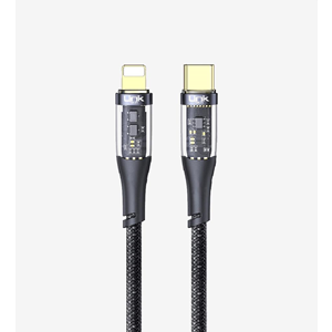 Linktech K673 Strong 27W USB-C'den Lightning 1300mm Şeffaf Şarj Kablosu