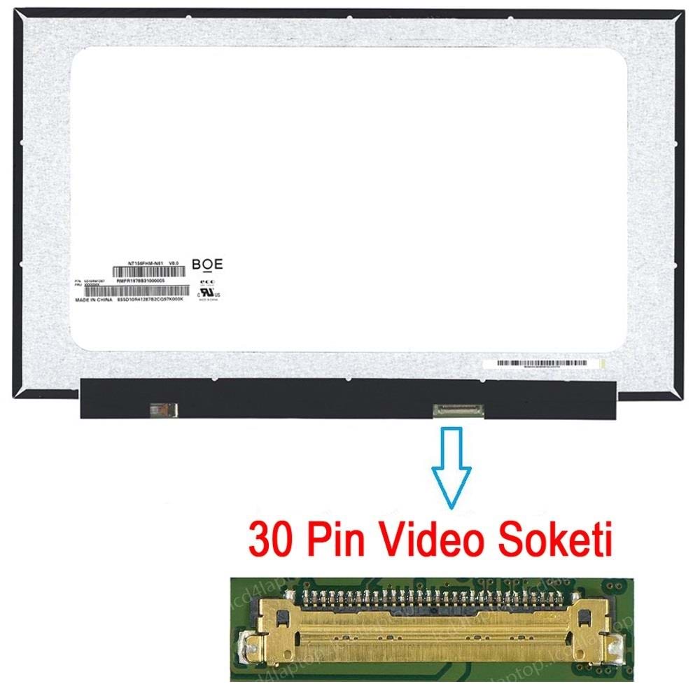 Notebook Ekran KOD308 15.6 30 Pin Vidasız IPS FHD 1080P Led Ekran N156HCA-EAB REV.C3