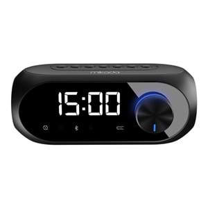 Mikado MD-W7 1200mAh 5W Siyah Bluetooth-Aux-Derece-Usb-FM Double Alarmlı Saat Speaker