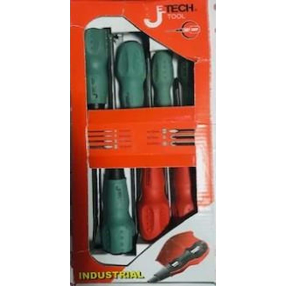 JTECH TOOL 4LÜ düz tornavida seti (4x100mm , 5x125mm , 6x150mm , 8X150MM)
