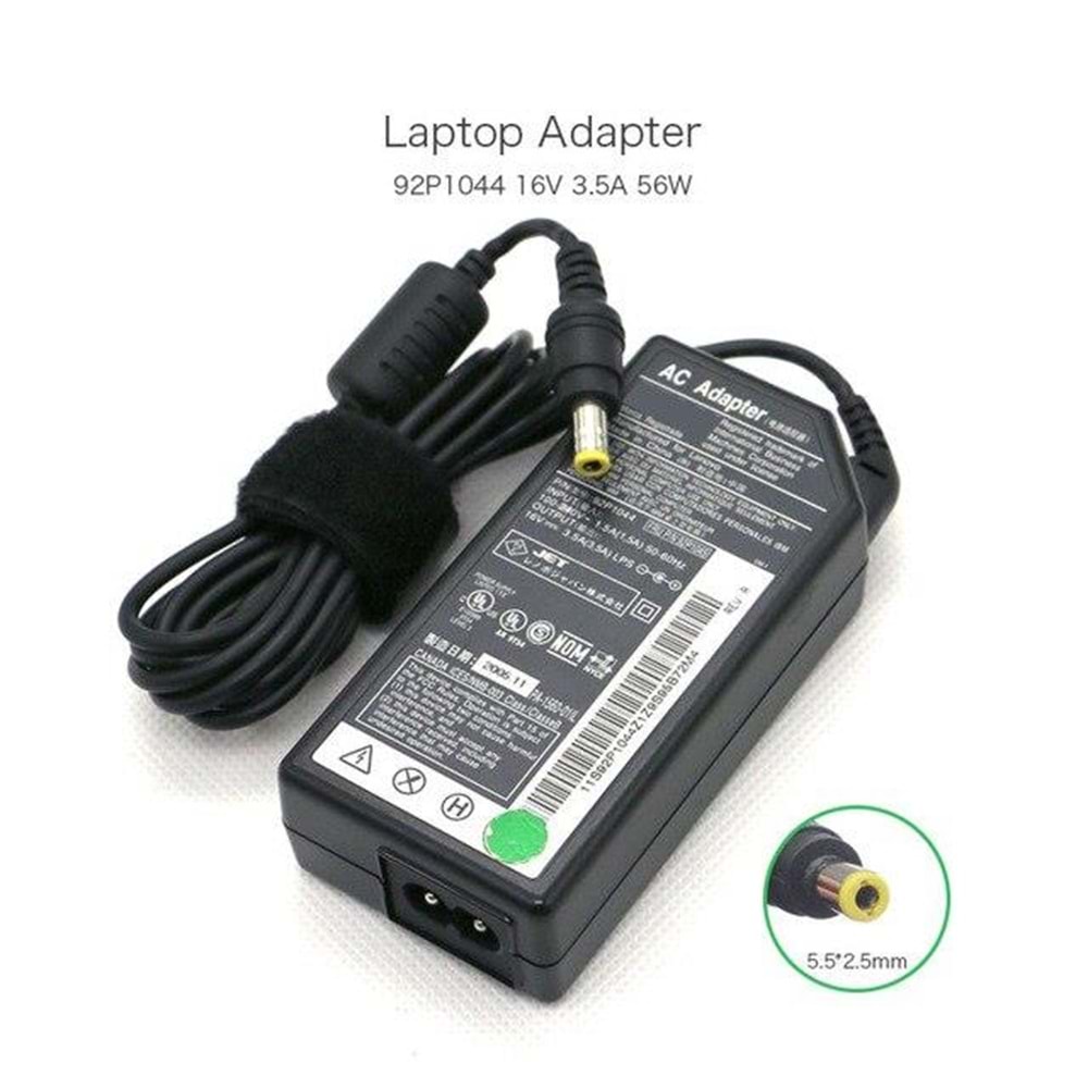 IBM 02K6810 56W 16V 3.5A Güç Kaynağı AC Adaptörü Orijinal