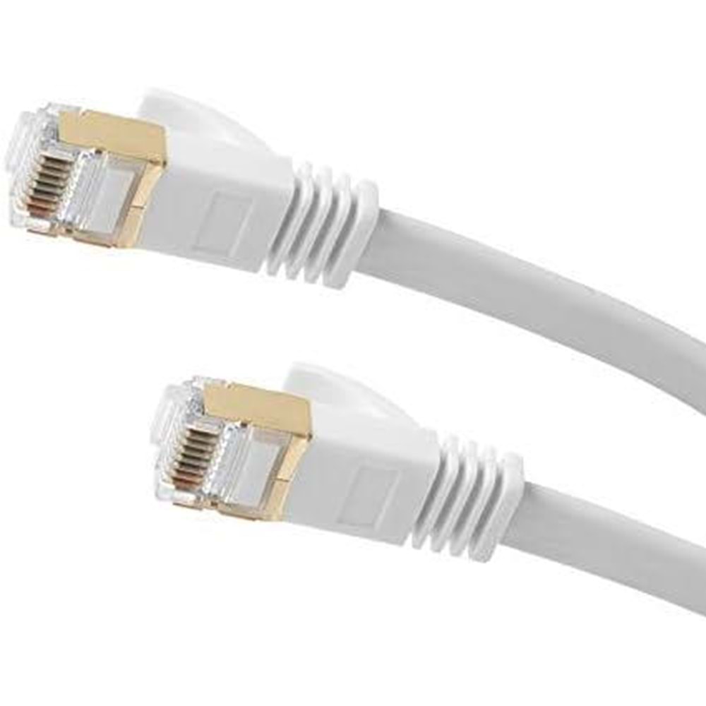 Dark 1m Cat7 Kablo BC AWG30 FTP Beyaz Slim Patch Kablo (DK CB NT7F100W)