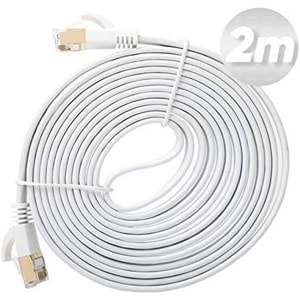 Dark 2m Cat7 Kablo BC AWG30 FTP Beyaz Slim Patch Kablo (DK CB NT7F200W)