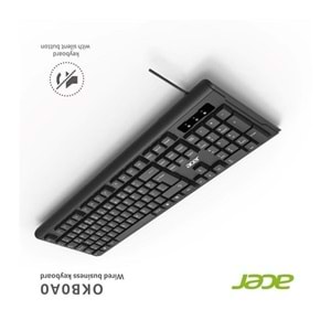 Acer OAK-0A0 Siyah Kablolu Sessiz Tuşlu Türkçe Q Klavye