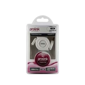 PrimeX Prolink PMM368R-0100 1 Metre Mini USB to USB Kablo, Makaralı PS3 Kol Şarj Kablosu