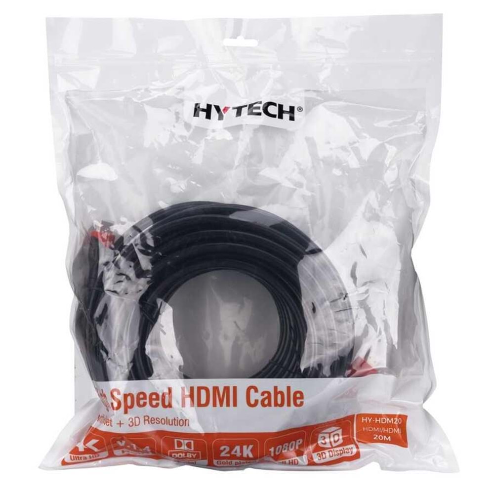 Hytech HY-HD20 20m HDMI TO HDMI Altın Uçlu 24K+ Metal Kon. 1.4 Ver. 3D Kablo