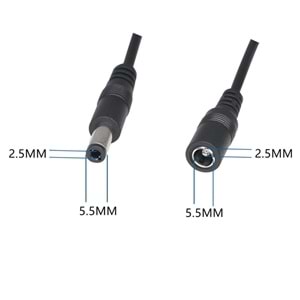 PrimeX PX-010 Standart Şarj Uzatma Kablosu, 10 Metre 5.5*2.5mm Erkek Dişi Uzatma Kablo