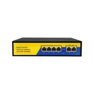 NBTech NB-1006B 4 Port 10/100M POE Switch, ip Kamera Poe Switch anahtarı-(4 + 2) 100m iletim mesafesi, 4*10/100mbps POE bağlantı noktası, 2*10/100mbps uplink portu