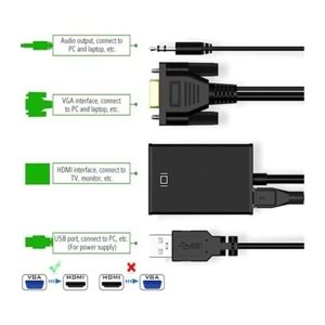 NBTech NB-1250 Vga To Hdmi FullHD Görüntü Çevirici Aparat
