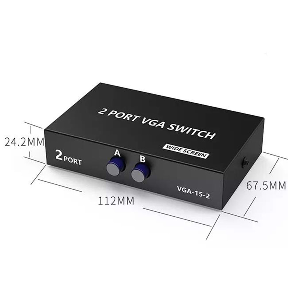 NBTech NB-1260 2 Port Vga Switch, Vga Splitter, Manuel Vga Switch 2 port (2 PC 1 Ekran)