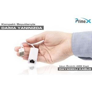 PrimeX PX-2120 Usb 2.0 To RJ45 Ethernet Çevirici (Win10 Tak Çalıştır)