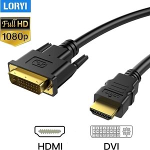 PrimeX PX-4105 1.8m Hdmi to Dvi (24+1) Çift Yönlü Görüntü Kablosu, Dvi to HDMI Kablo, HDMI to DVi Kablo (Ses Aktarmaz, Max 75hz)