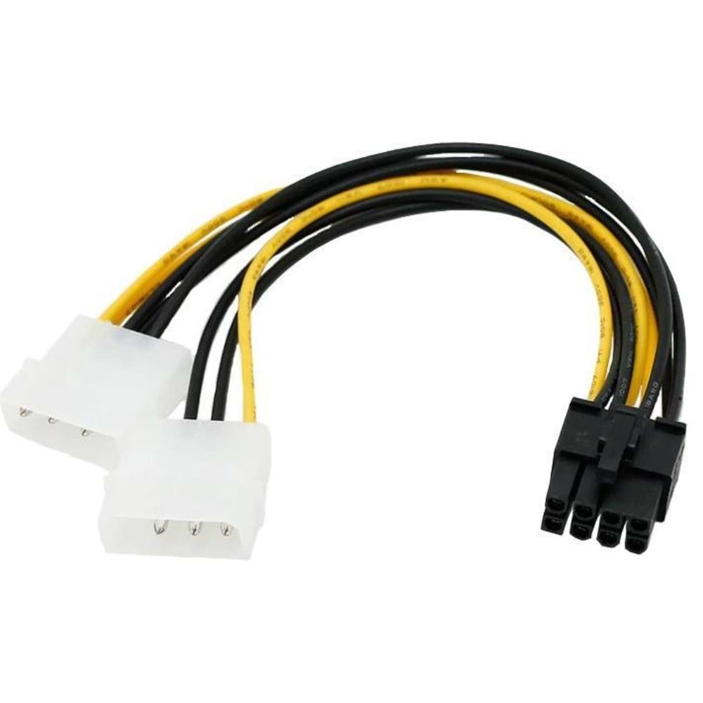 NBTech NB-4260 2xMolex to 8 PİN Ekran Kartı Güç Kablosu Çevirici, 4pin to 8pin Ekran Kartı Güç Kablosu