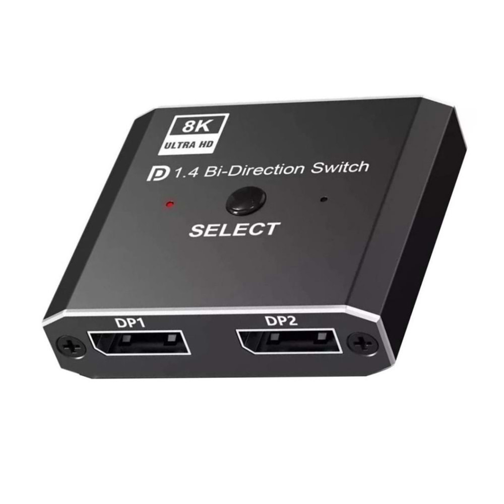 NBTech NB-4284 8K DisplayPort Kumandalı Çift Yönlü Çoklayıcı Switch Splitter (2 PC-1 Monitör)