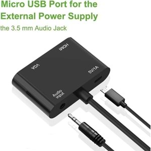 NBTech NB-4671 HDMI to HDMI, VGA Çevirici Adaptör , HDMI Vga Çevirici, (VGA ve HDMI Çıkışı Aynı Görüntü Aktarır)