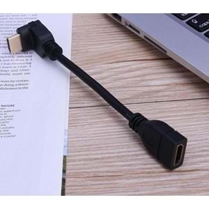 PrimeX PX-4684 Hdmi Dişi Erkek Uzatma, 15cm 90 Derece HDMI Uzatma Kablosu HDMI Uzatma, L Tip HDMI Uzatma 15cm