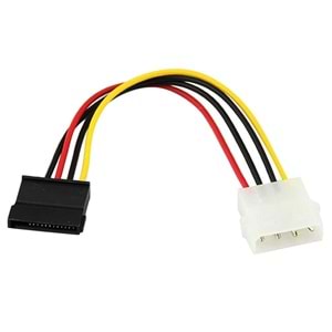 NBTech NB-4960 PSU Molex Sata Çevirici, Kasa içi HDD/DVD/SSD 4 pin Molex to Sata Power Güç Kablosu 15 cm