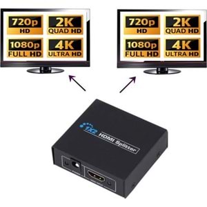 NBTech NB-5002 1080P 2K 4K UHD 2 Port HDMI Spliter (Adaptörlü)