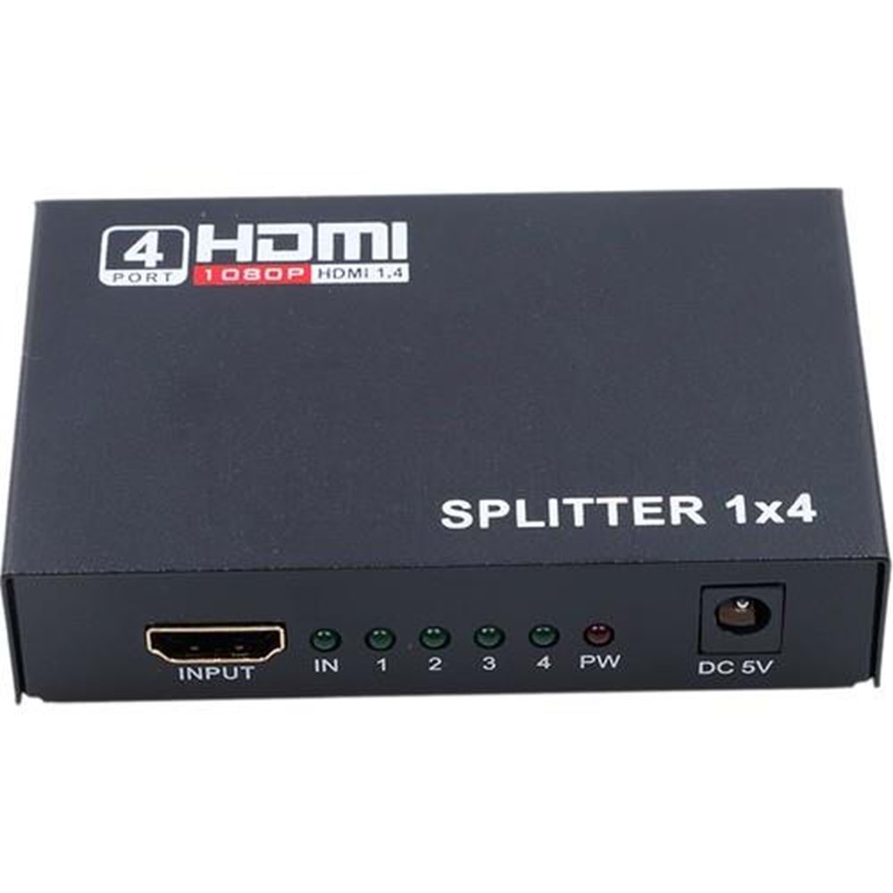 NBTech NB-5004 1080P 2K 4K UHD 4 Port HDMI Splitter (Adaptörlü)