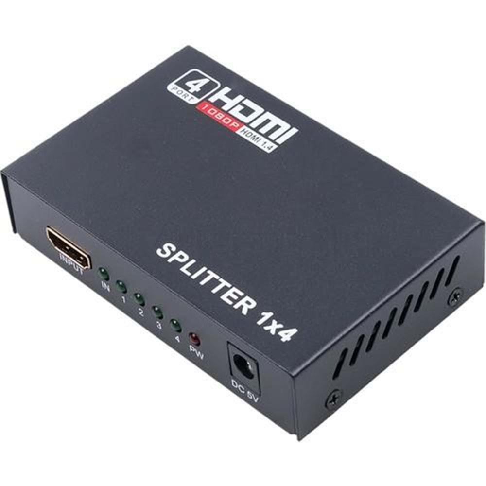 NBTech NB-5004 1080P 2K 4K UHD 4 Port HDMI Splitter (Adaptörlü)