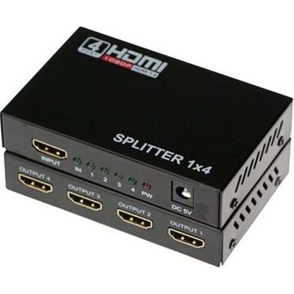 NBTech NB-5004 1080P 2K 4K UHD 4 Port HDMI Splitter (Adaptörlü)