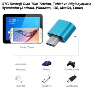 NBTech NB-510X Type C to USB çevirici, Type C Otg, Type C USB3.0 Dönüştürücü, Type C Konnektör, Type C USB3.0 Çevirici