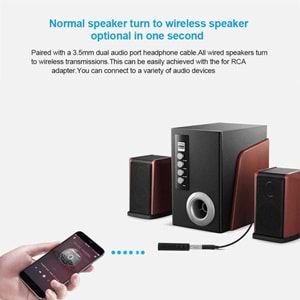 NBTech NB-BT450 Bluetooth Aux Çevirici, Araç Aux Bluetooth Çevirici, V5.0 Bluetooth Aux Çevirici