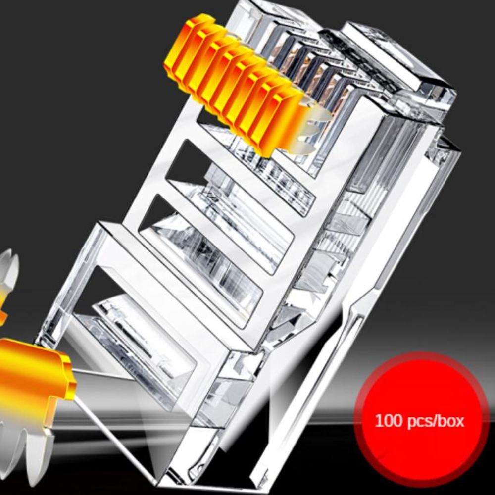 NBTech NB-CAT460 Cat6 Jak, RJ45 Konnektör, Cat6 Plug 100 lü Paket