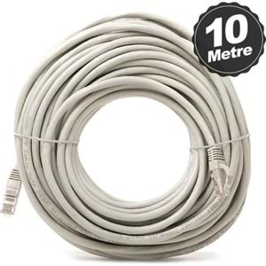 PrimeX PX-CAT610G 23AWG Gri 10 Metre Cat6E Ethernet Kablosu, Gigabit Cat6 internet Kablosu (Gigabit)